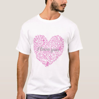 Ich liebe dich in einem Blumenherz T-Shirt