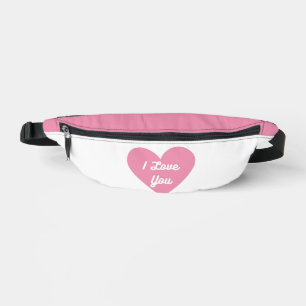 Ich Liebe dich in einem rosa Herz Bauchtasche