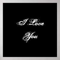 Ich Liebe dich. In einem Skript-Schriftart. Schwar