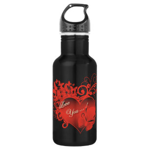 ICH LIEBE DICH IN ROT HERZ TRINKFLASCHE