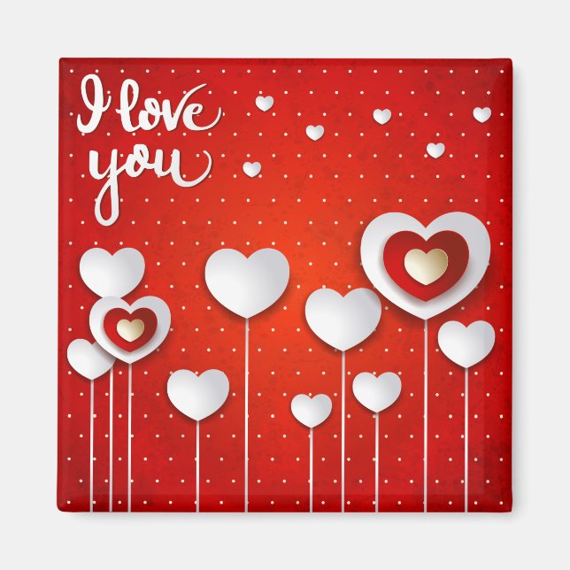 Ich Liebe dich in Rot Magnet (Vorne)