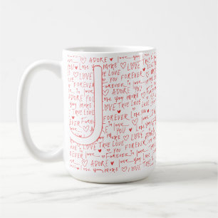 Ich liebe dich J — Personalisierter Anfangsbuchsta Kaffeetasse