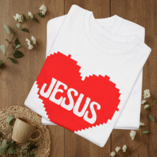 Ich liebe dich Jesus Pixel Art T-Shirt