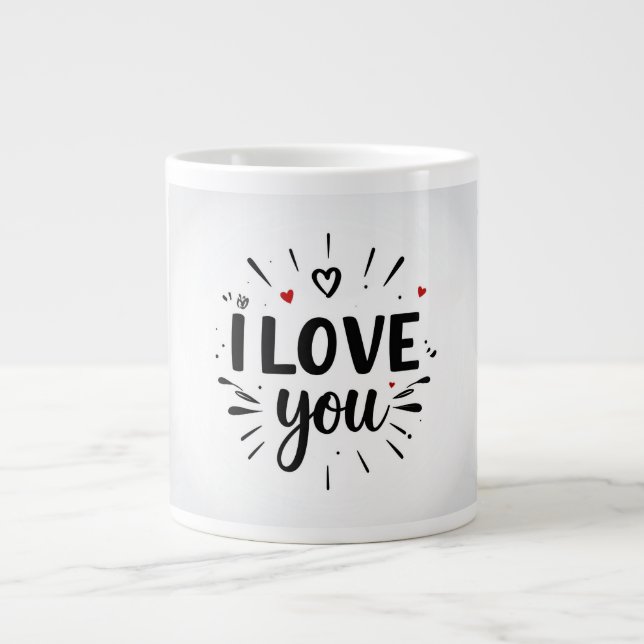Ich liebe dich Jumbo-Tasse (Vorderseite)