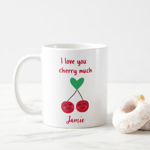 Ich liebe dich Kirsche sehr Lustiger Valentinstag Kaffeetasse