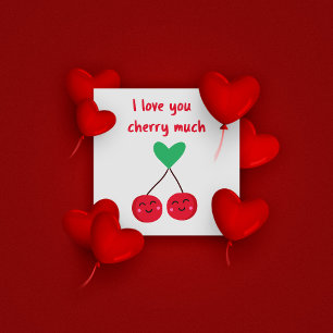 Ich liebe dich Kirsche sehr Lustiger Valentinstag  Karte