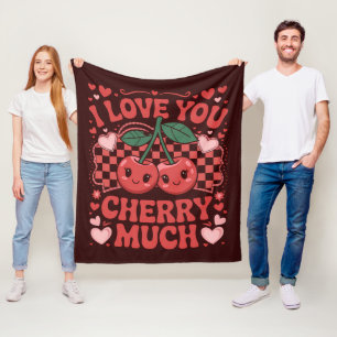 Ich liebe dich Kirsche viel Groovy süße Frucht Val Fleecedecke
