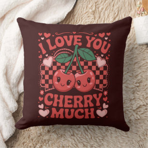 Ich liebe dich Kirsche viel Groovy Süße Frucht Val Kissen