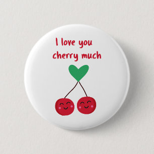 Ich liebe dich Kirsche viel Valentinstag Button