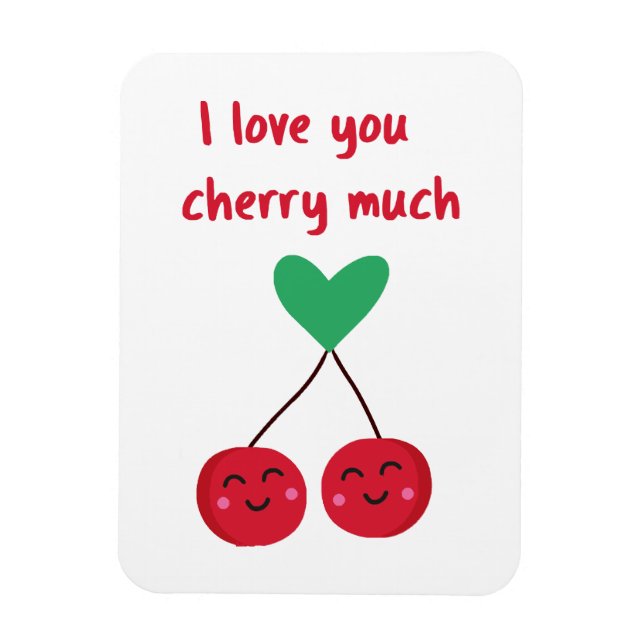 Ich liebe dich Kirsche viel Valentinstag Magnet (Vertikal)