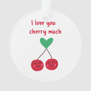 Ich liebe dich Kirsche viel Valentinstag Ornament
