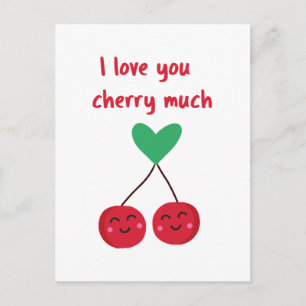 Ich liebe dich Kirsche viel Valentinstag Postkarte