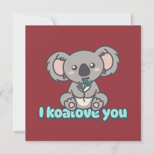Ich liebe dich Koala-Bär-Pun Feiertagskarte