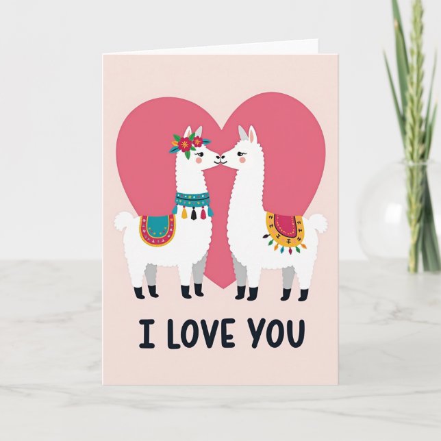 Ich liebe dich Llama Karte (Vorderseite)
