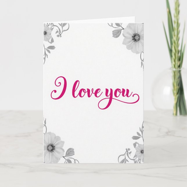 Ich liebe dich Magenta Bold Karte (Vorderseite)