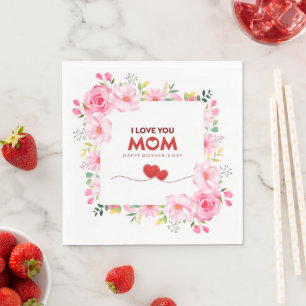 Ich liebe dich Mama Alles Gute zum Muttertag Rosa  Serviette