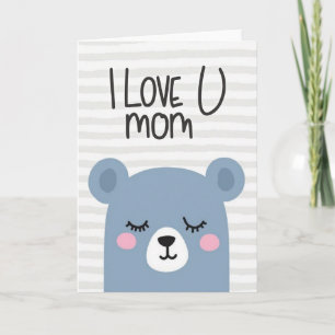 Ich liebe dich Mama Bär Kunstkarte Karte