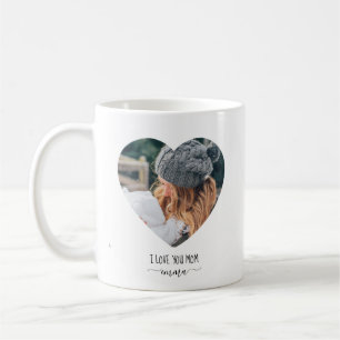 Ich liebe dich Mama Benutzerdefinierte 2 Fotos Kaf Kaffeetasse