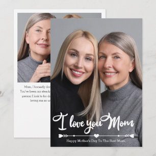 Ich liebe dich Mama Benutzerdefinierte Zwei-Foto-M Karte