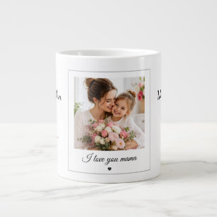 Ich liebe dich Mama Benutzerdefiniertes Foto Mutte Jumbo-Tasse