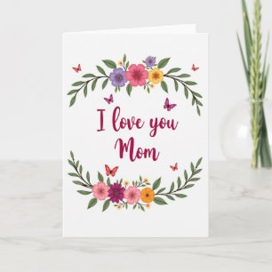 Ich liebe dich Mama Blumen Design Karte