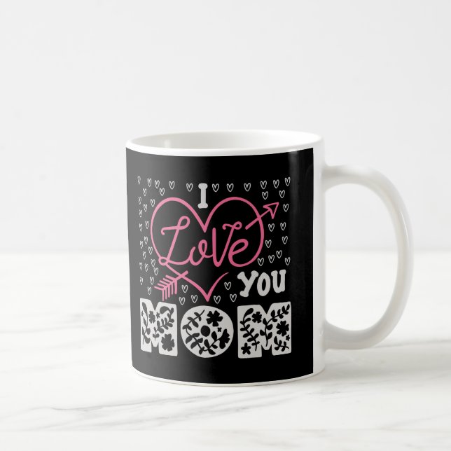 Ich liebe dich Mama Blumen Herz Kaffeetasse Mutter (Rechts)