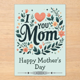 Ich liebe dich, Mama, Blumenkranz - Alles Gute zum Acryleinladungen