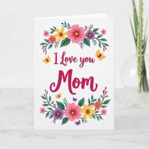 Ich liebe dich, Mama-Blumenkunstkarte Karte