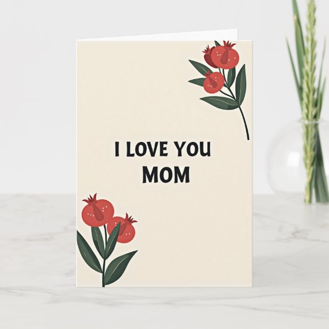 Ich liebe Dich Mama Botanische Karte (Vorderseite)