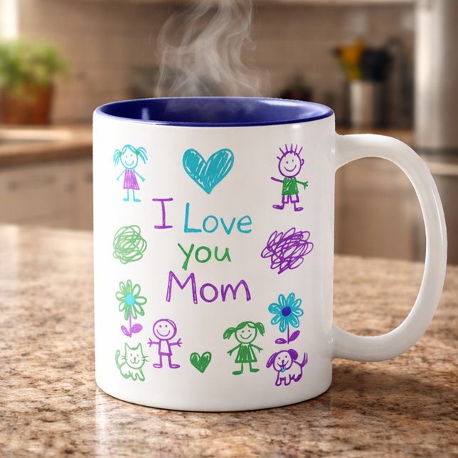 Ich liebe dich Mama Doodle Kaffeetasse (Von Creator hochgeladen)