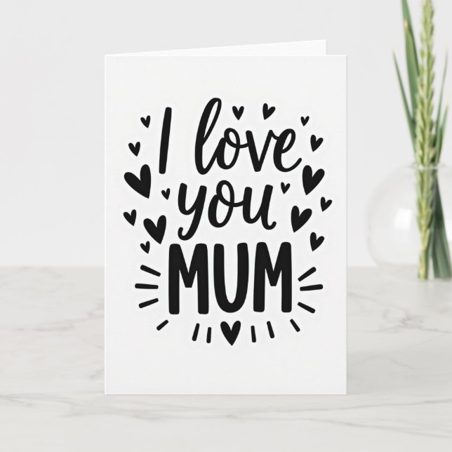 Ich liebe dich, Mama, einfache Karte (Vorderseite)