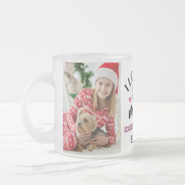 Ich liebe dich Mama | Elegant Script 2 Foto-Collag Mattglastasse (Links)