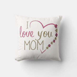 Ich liebe dich Mama Florales Herz Kissen