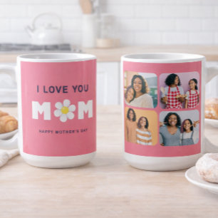 Ich liebe dich, Mama Gänseblümchen Herz Muttertags Kaffeetasse