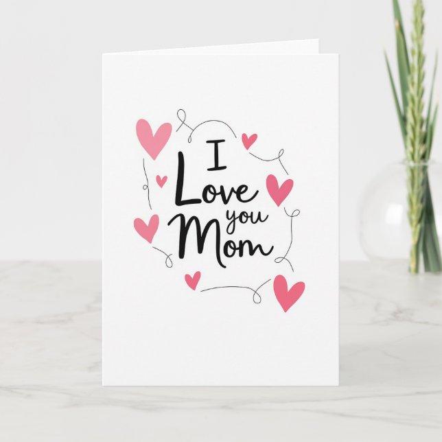 Ich liebe dich Mama Grafik Design Karte (Vorderseite)