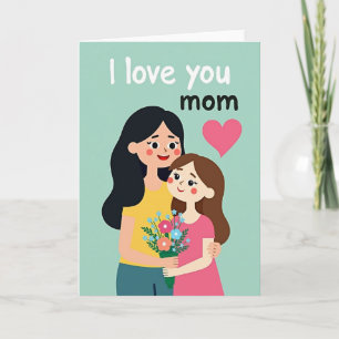 Ich liebe dich Mama Grußkarte Karte