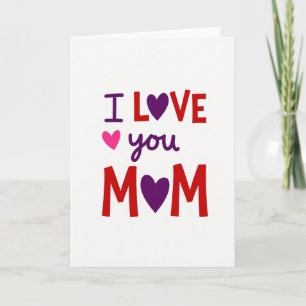 Ich liebe dich, Mama-Herz-Design-Karte Karte