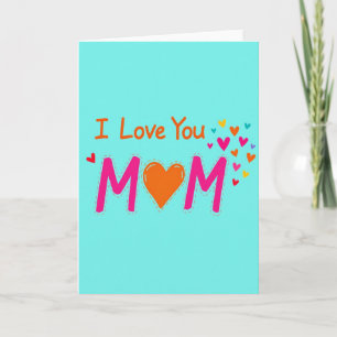 Ich liebe dich, Mama-Herz-Kunstkarte Karte