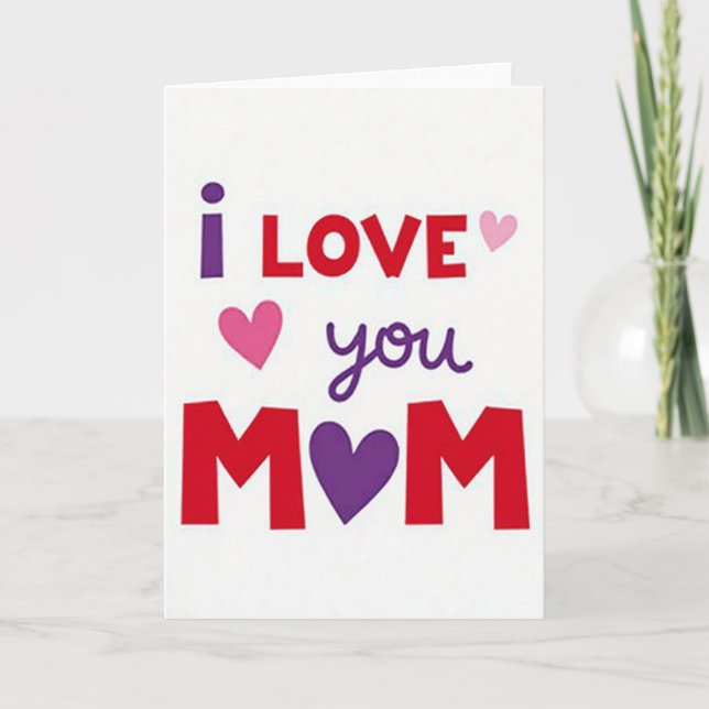 Ich liebe dich Mama Herzen Karte (Vorderseite)
