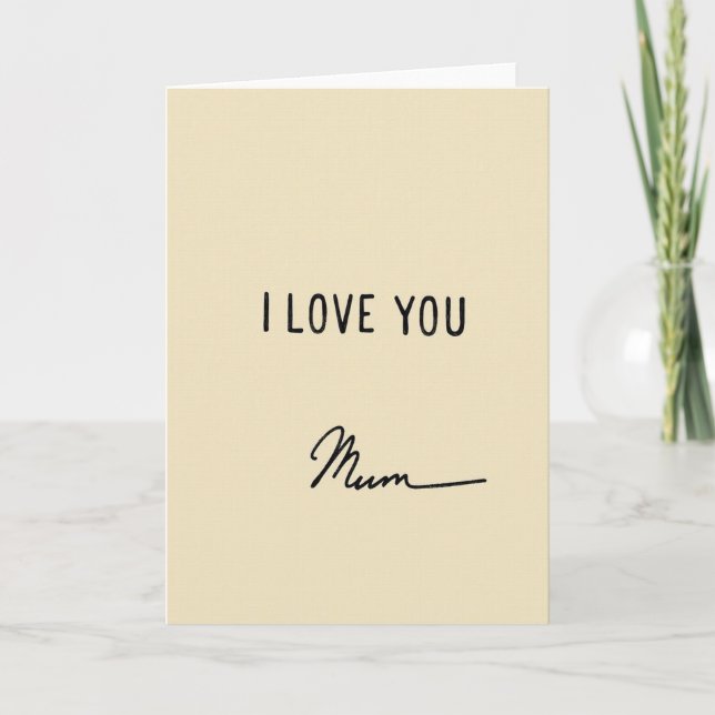 Ich liebe dich Mama Karte (Vorderseite)