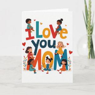 Ich liebe dich Mama Kinder Design Karte