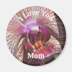 Ich liebe dich, Mama Orchideenblüte Nahaufnahme Magnet