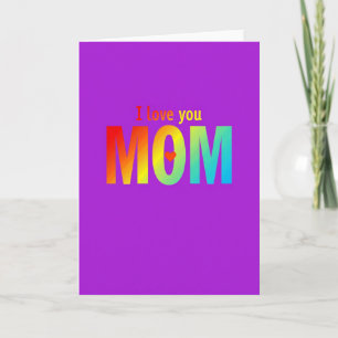 Ich liebe dich Mama Regenbogen-Textkarte Karte