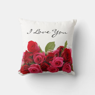 Ich liebe dich, Mama, rote und rosa Rosen Kissen