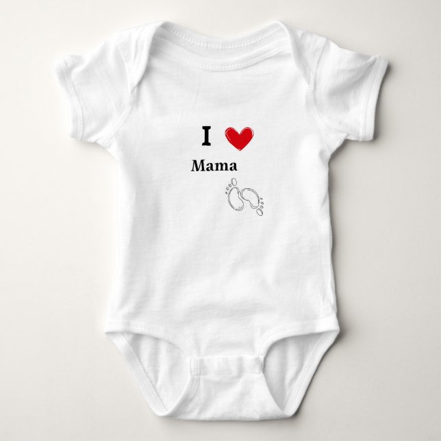 Ich liebe dich Mama Süßes Design Baby Strampler (Vorderseite)