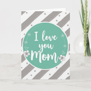 Ich liebe dich, Mama, Teal-Kreis-Karte Karte