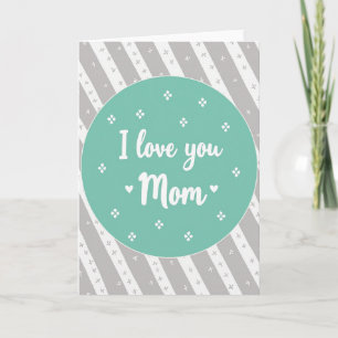 Ich liebe dich Mama Teal-Ovalkarte Karte