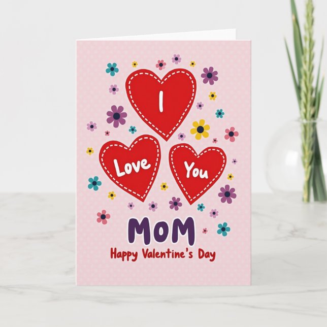 Ich liebe dich Mama Valentinstag Karte (Vorderseite)