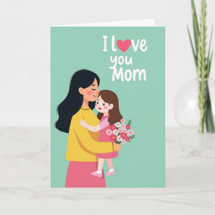 Ich liebe dich, Mama-Vektor-Kunstkarte Karte