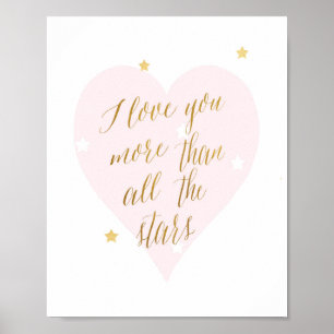 Ich liebe dich mehr als alle Sterne - Kunstdruck Poster